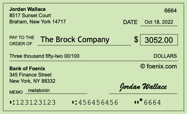 How to write a check for $3,052