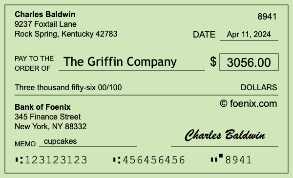 How to write a check for $3,056