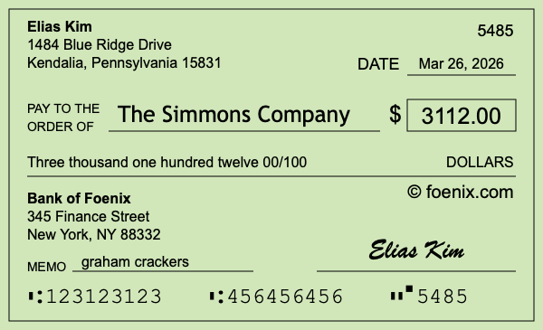 How to write a check for $3,112