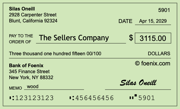 How to write a check for $3,115