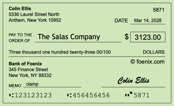 How to write a check for $3,123