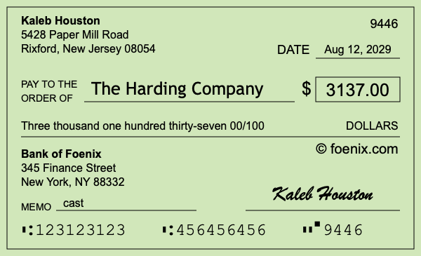 How to write a check for $3,137