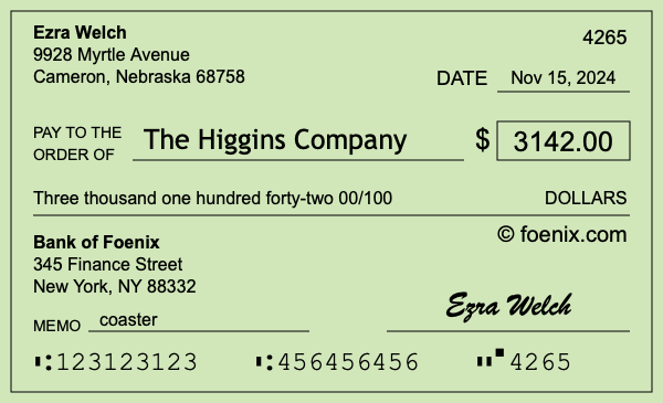 How to write a check for $3,142