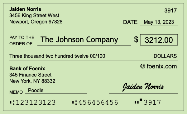 How to write a check for $3,212