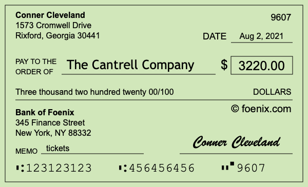 How to write a check for $3,220