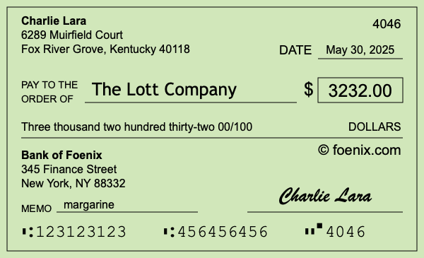 How to write a check for $3,232