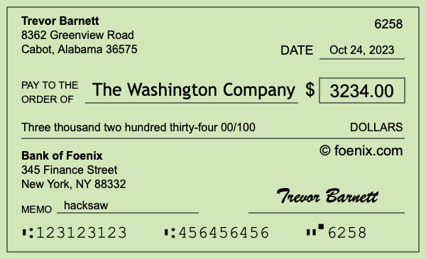 How to write a check for $3,234