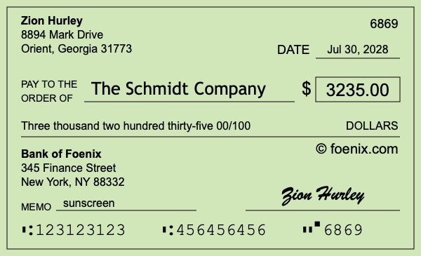 How to write a check for $3,235