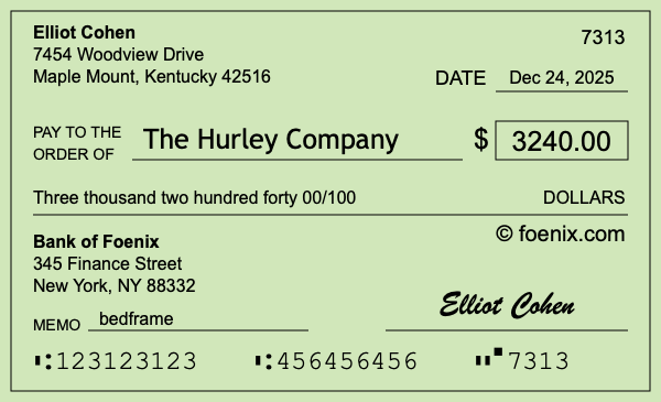 How to write a check for $3,240