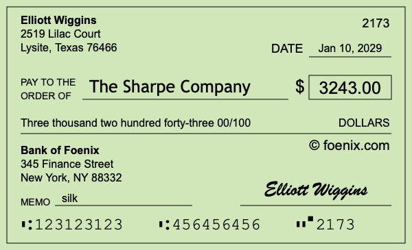 How to write a check for $3,243