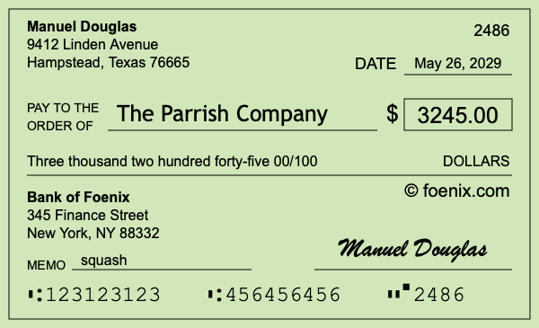 How to write a check for $3,245
