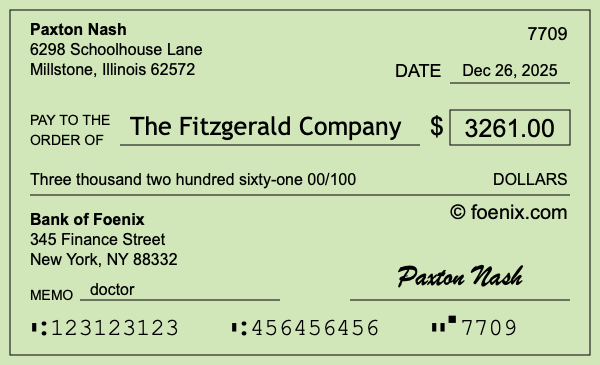 How to write a check for $3,261