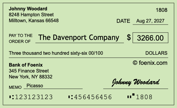 How to write a check for $3,266