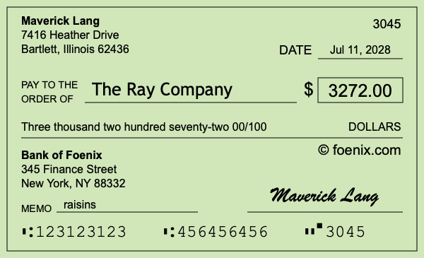 How to write a check for $3,272