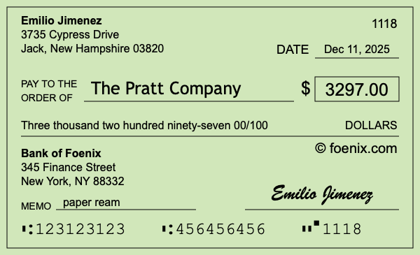 How to write a check for $3,297
