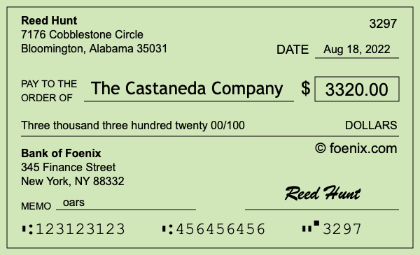 How to write a check for $3,320
