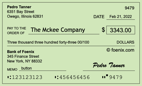 How to write a check for $3,343