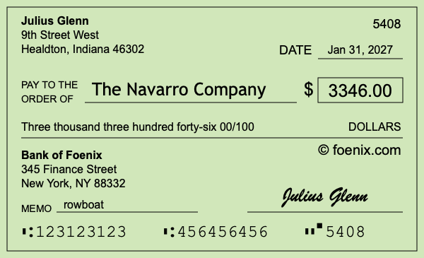How to write a check for $3,346