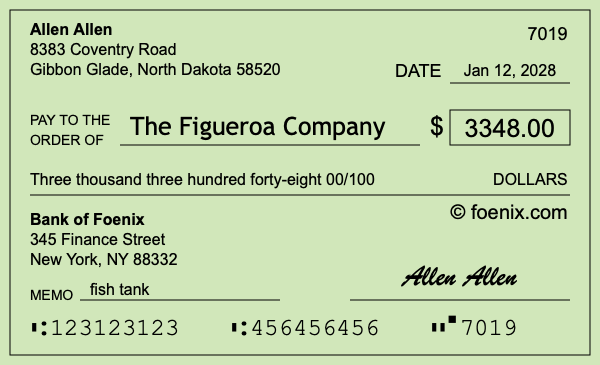 How to write a check for $3,348