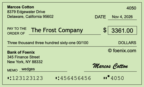 How to write a check for $3,361