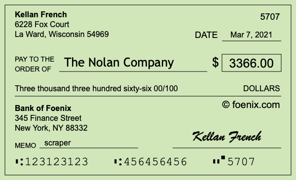 How to write a check for $3,366
