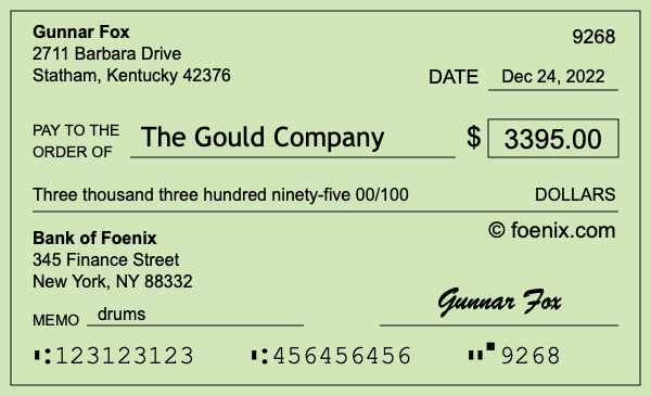 How to write a check for $3,395