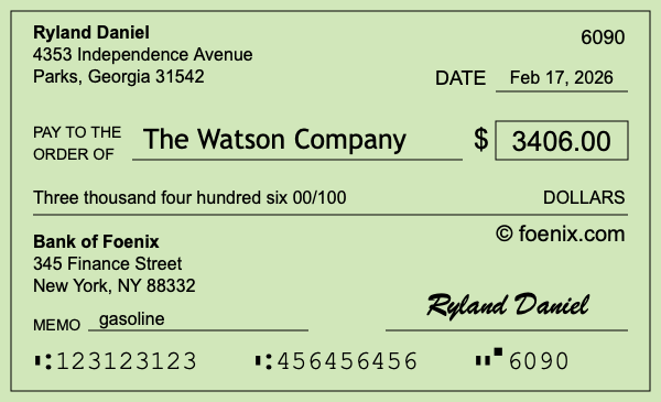 How to write a check for $3,406