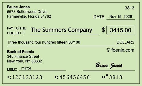 How to write a check for $3,415