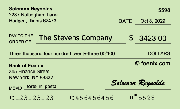 How to write a check for $3,423