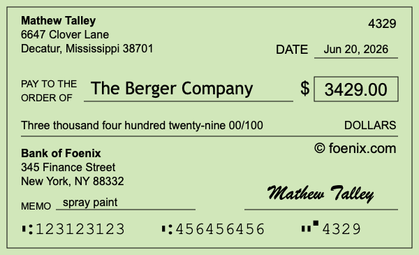 How to write a check for $3,429