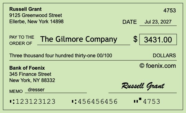 How to write a check for $3,431