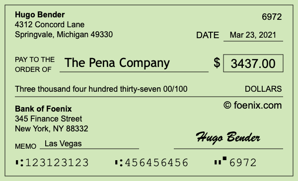 How to write a check for $3,437