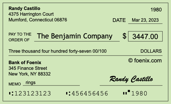 How to write a check for $3,447