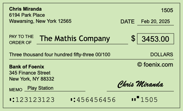 How to write a check for $3,453