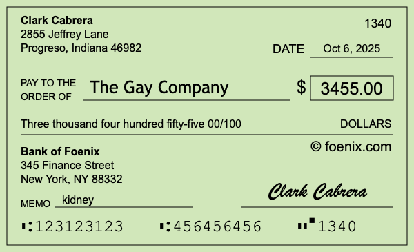 How to write a check for $3,455