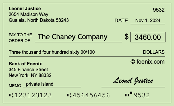 How to write a check for $3,460