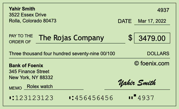 How to write a check for $3,479