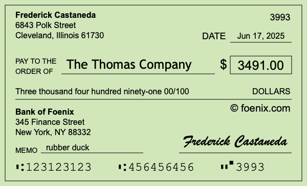 How to write a check for $3,491
