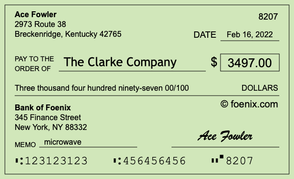 How to write a check for $3,497