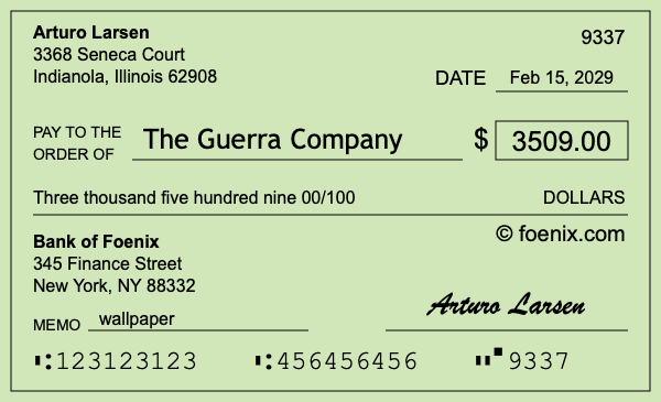 How to write a check for $3,509
