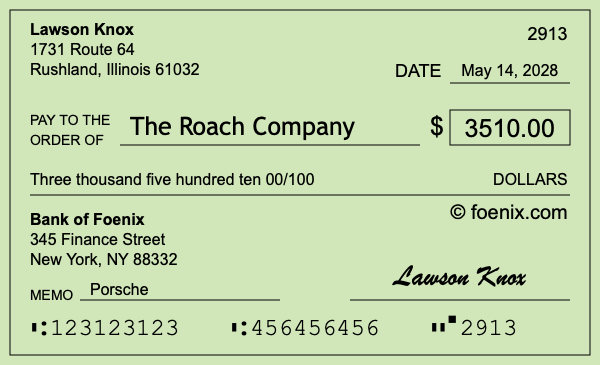 How to write a check for $3,510