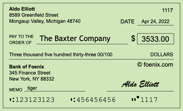 How to write a check for $3,533