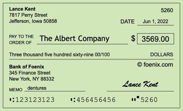 How to write a check for $3,569