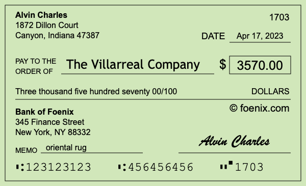How to write a check for $3,570