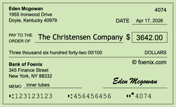 How to write a check for $3,642