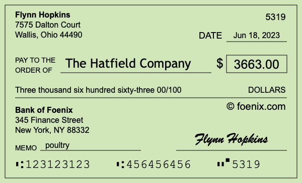 How to write a check for $3,663