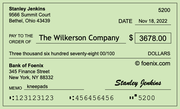 How to write a check for $3,678