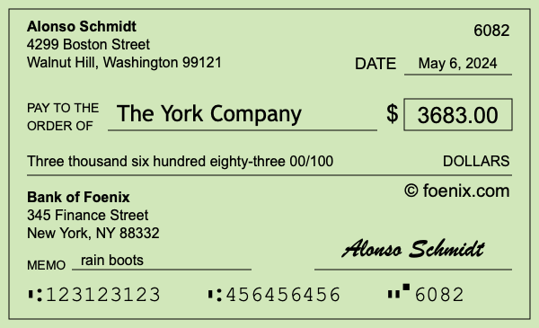 How to write a check for $3,683