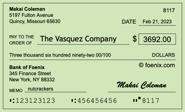 How to write a check for $3,692