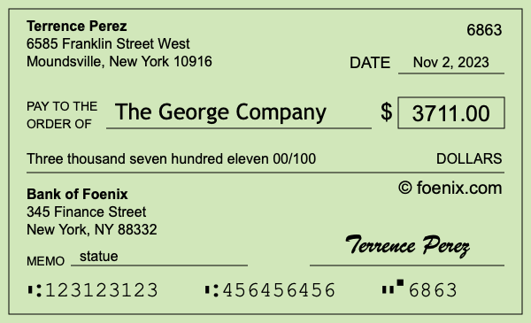 How to write a check for $3,711